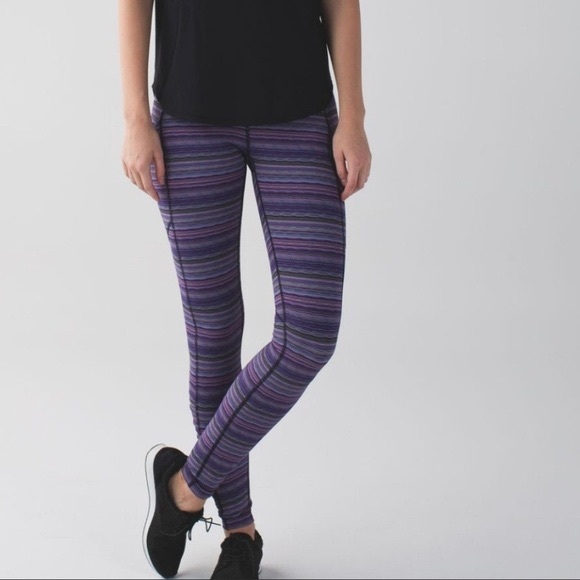 lululemon athletica Pants - Purple Stripe Lululemon Speed Tights